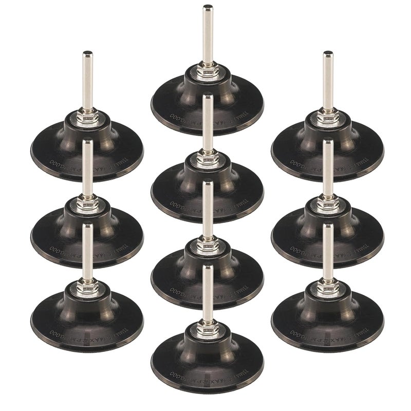 RENOTEC 3" Pad Holder for Sanding Discs, Hard Rubber, TR System, 10 Pcs Pack - Image 1